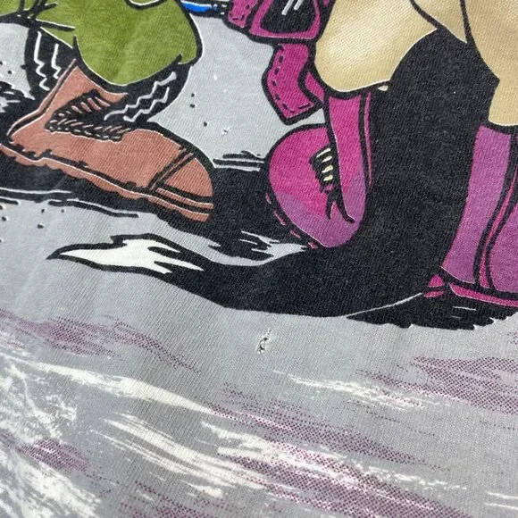 Vintage 94 Taz Looney Tune Bomber Squad Victory All Over Print Freeze T-Shirt XL - Picture 11 of 15